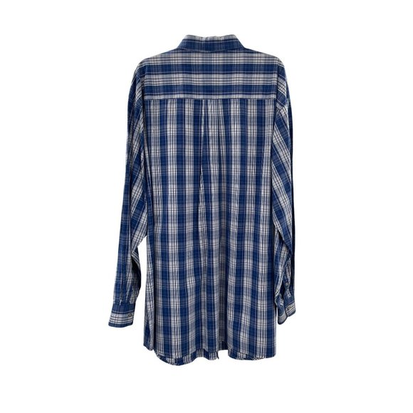 Wrangler Twenty X Shirt Mens 2XT Tall Used Blue Plaid Button Down - Picture 2 of 12